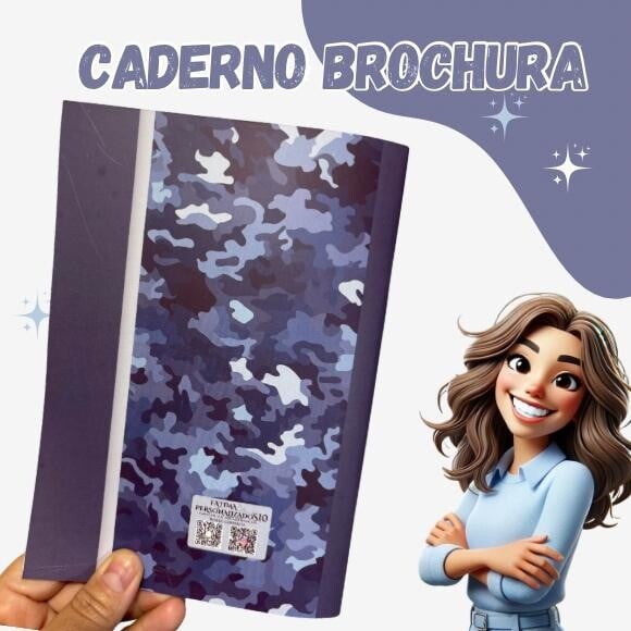 Caderno Masculino Camuflada Azul