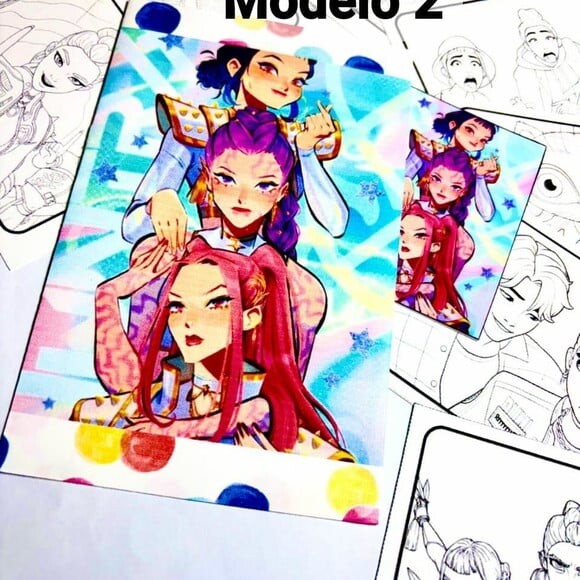 Card Colorir Guerreiras do K Pop