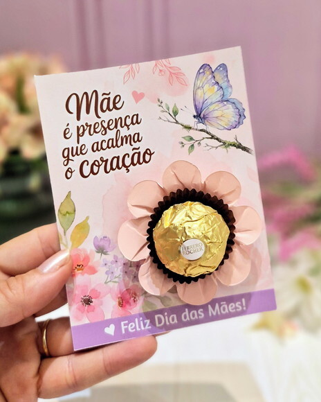Cartão para Bombom - Dia das Mães