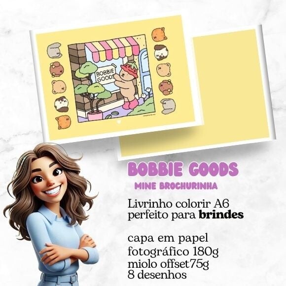 Livro Colorir Bobbie Goods Amarelo - 10 Unidades