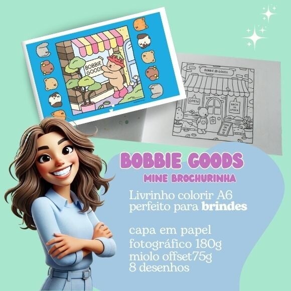 Livro Colorir Bobbie Goods Azul - 10 Unidades