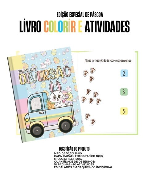 Livro de Colorir e Atividade Páscoa