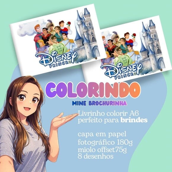 Livro Colorir Príncipes da Disney