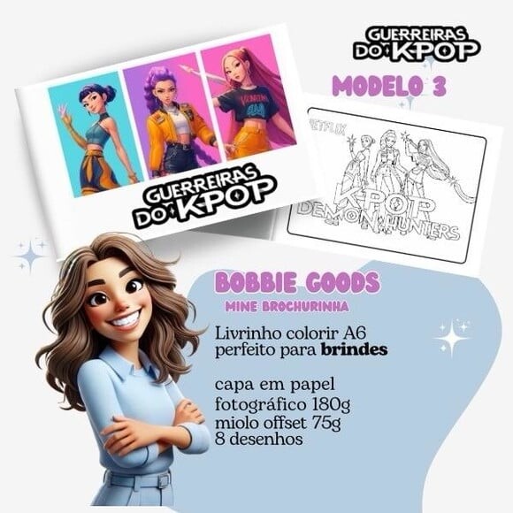 Mini Livro Bobbie Goods Guerreiras do K Pop 5unid