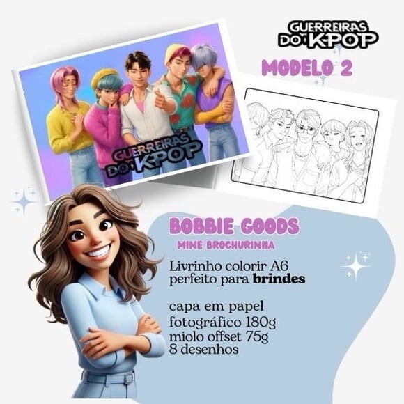 Mini Livro Bobbie Goods Guerreiras do K Pop 5unid