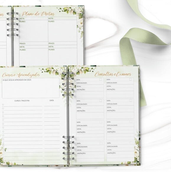 Planner 2026 Coleção Rosas Brancas