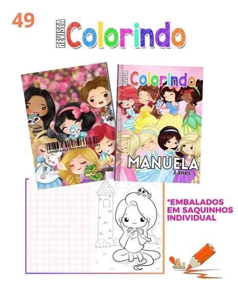 Revista de Colorir Princesas Cute
