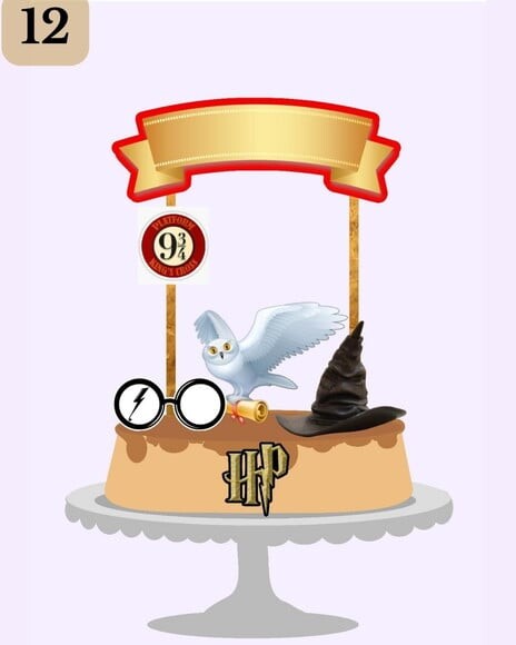 Topo de Bolo Harry Potter