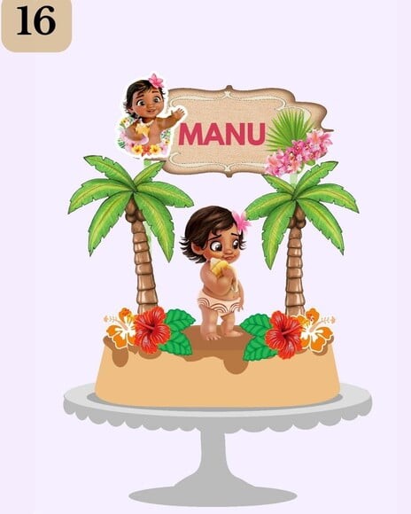 Topo de Bolo Moana Baby