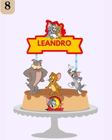 Topo de Bolo Tom e Jerry