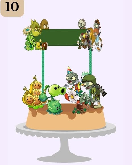Topo de Bolo Plants Vs Zombies