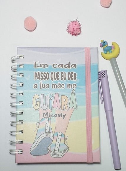 Agendinha A6 + 30 Folhas Coloridas Lisa