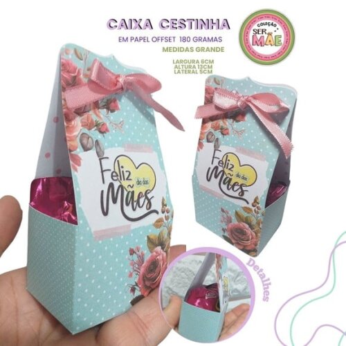 Caixa Cestinha Media Dia das Mães
