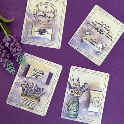 Card Bala Personalizada Lavanda Dia das Mães