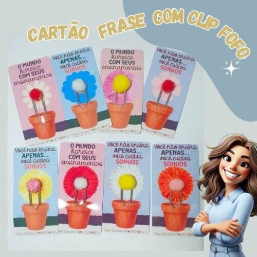 Card Dia dos Professores com Clip Fofo