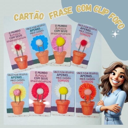 Card Dia dos Professores com Clip Fofo