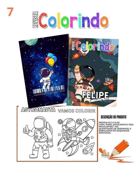 Livro Colorir Astronauta