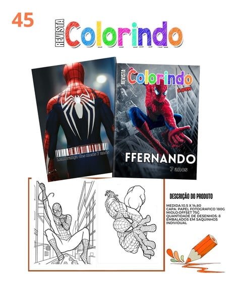Livro Colorir Homem Aranha - 10 Unidades