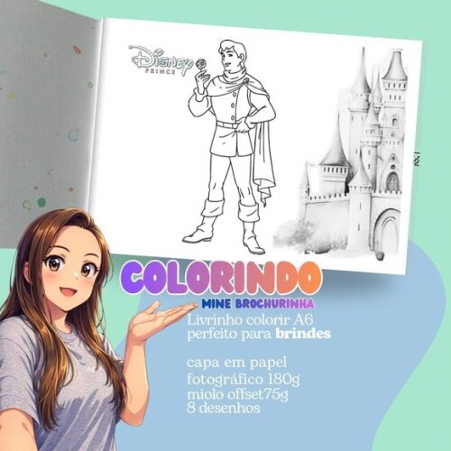 Livro Colorir Príncipes da Disney