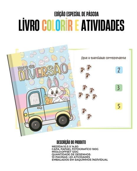 Livro de Colorir e Atividade Páscoa