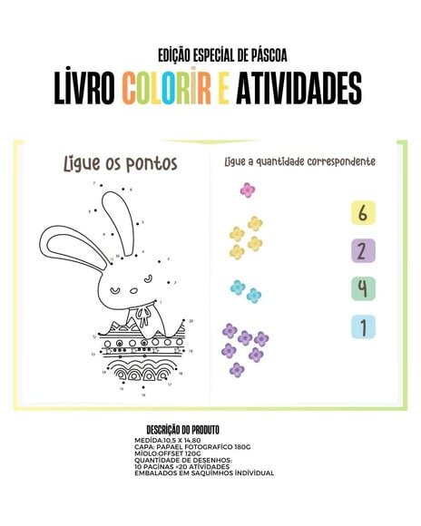 Livro de Colorir e Atividade Páscoa