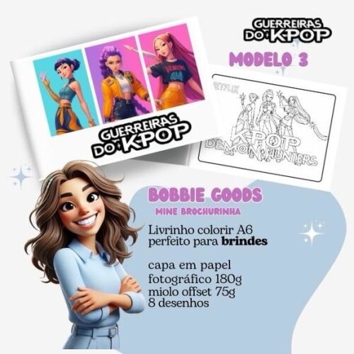 Mini Livro Bobbie Goods Guerreiras do K Pop 5unid