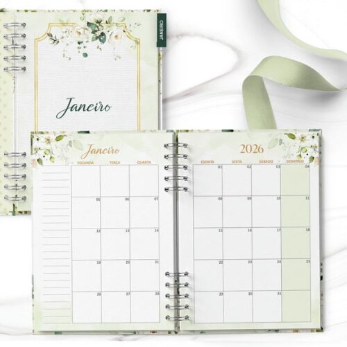 Planner 2026 Coleção Rosas Brancas