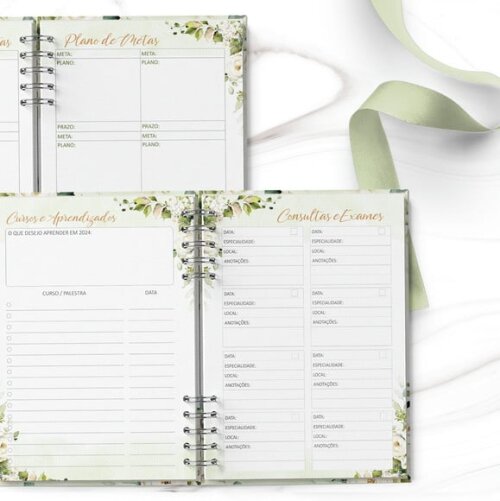 Planner 2026 Coleção Rosas Brancas
