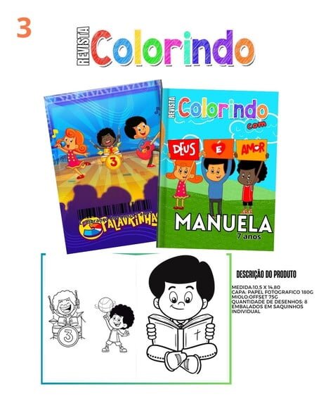 Revista de Colorir 3 Palavrinhas