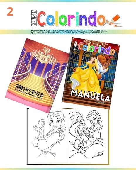 Revista de Colorir a Bela e a Fera