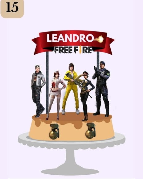 Topo de Bolo Free Fire