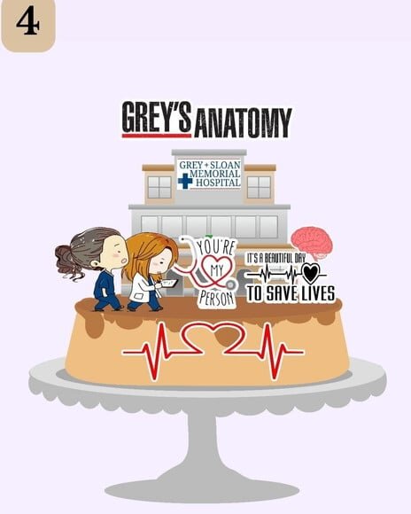 Topo de Bolo Greys Anatomy