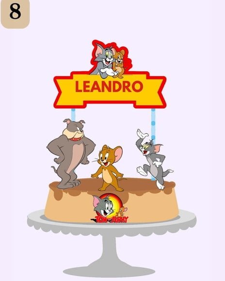 Topo de Bolo Tom e Jerry