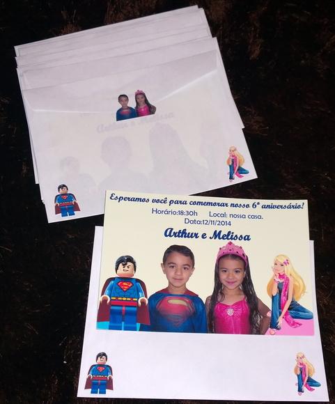 Convite foto com envelope