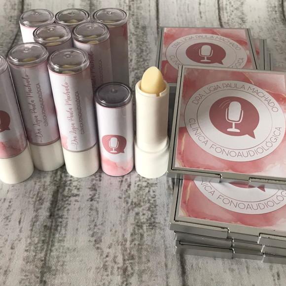 Kit Protetor Labial + Espelho de Bolsa 1 Personalizados