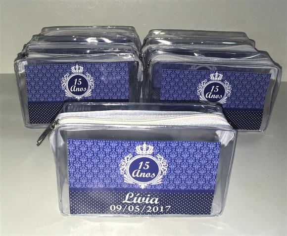Necessaire PVC transparente com ziper