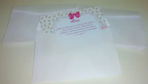 Convite foto com envelope