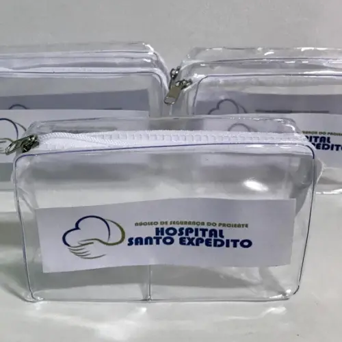 Necessaire PVC transparente com ziper
