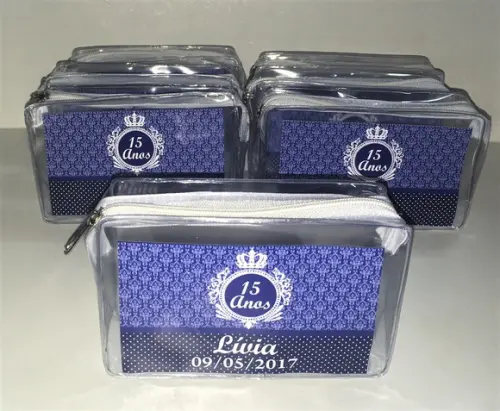 Necessaire PVC transparente com ziper