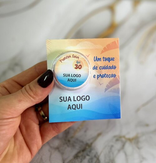 Mini protetor solar com card personalizado