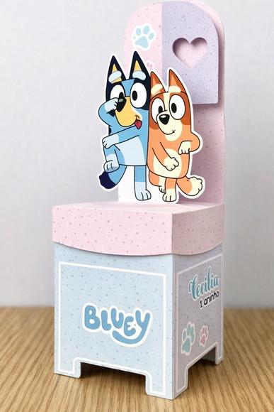 Kit Festa Bluey | 48 Caixas Personalizadas | 8 de Cada Peça