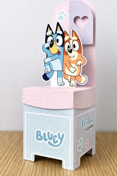 Kit Festa Bluey | 48 Caixas Personalizadas | 8 de Cada Peça