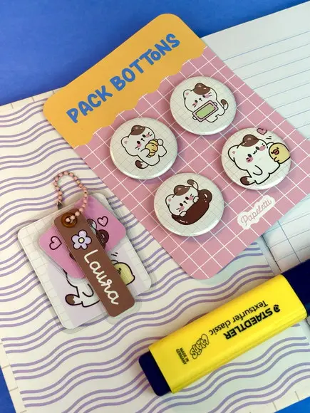 Pack com 4 Bottons Personalizados ? 3,5 cm