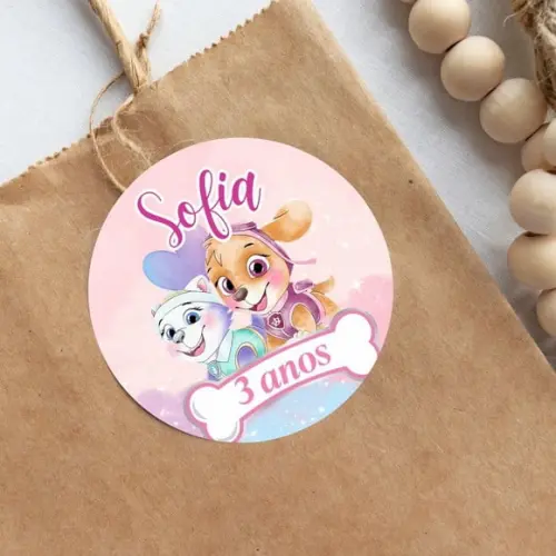 Tag Redonda Personalizada - Skye e Everest