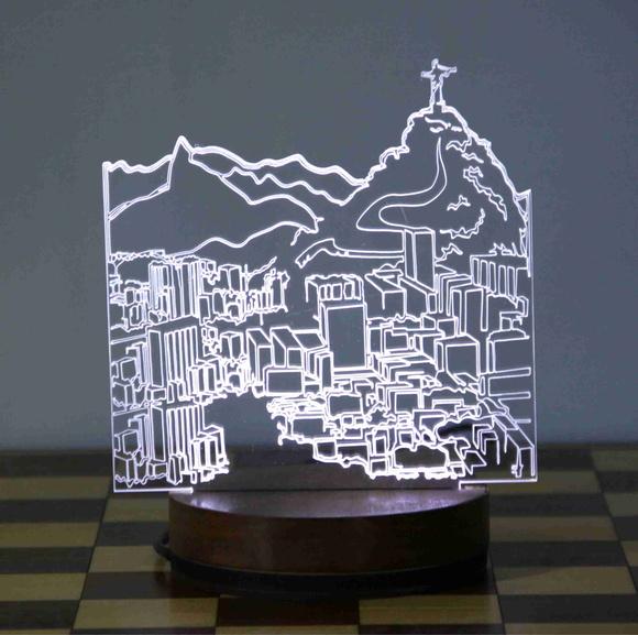 Abajour Led efeito 3D Rio de Janeiro