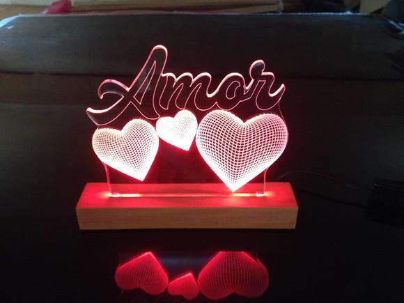 Abajur Led amor
