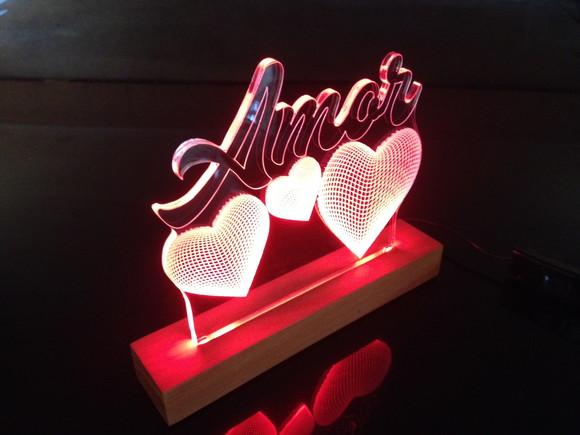 Abajur Led amor