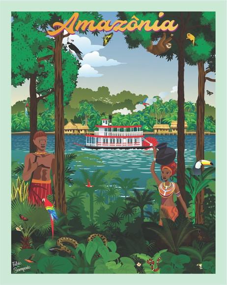 Amazônia quebra cabeça 98 x 78cm - 1014 peças