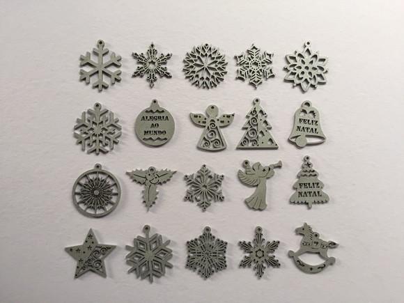 Enfeites de Natal Kit 20 Pçs - Prata