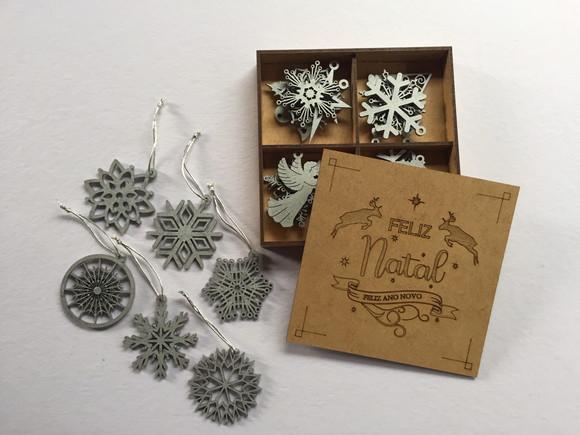 Enfeites de Natal Kit 20 Pçs - Prata